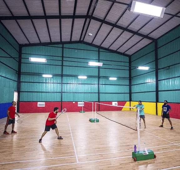 Badminton court construction by Surekha Exports